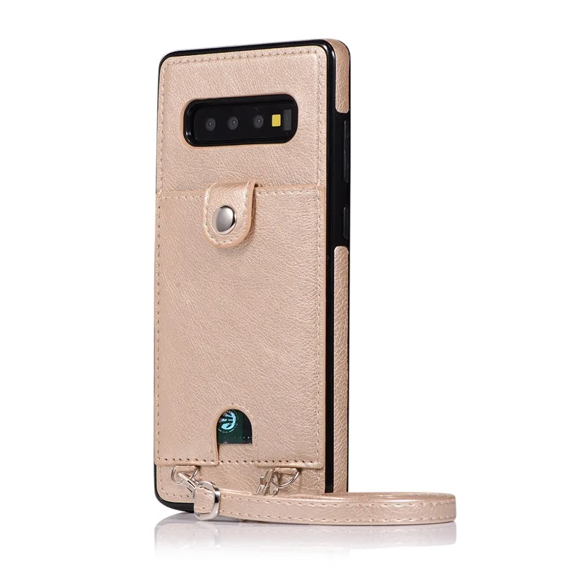 Gold Модный, с длинным ремешком кожаный бумажник чехол для samsung Galaxy S10 S9 S8 плюс S10e Note 8 9 S7 края с слот для карт мульти-функциональный - Цвет: Gold