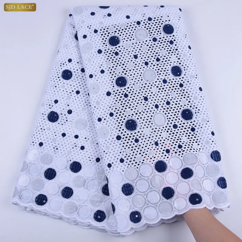 100% хлопчатобумажная африканская сухая кружевная ткань Высококачественная с