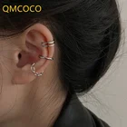 QMCOCO, серебряный цвет, геометрический зажим для ушей, женская модель, темперамент, хип-хоп, модные ювелирные изделия для женщин, зажим для ушей