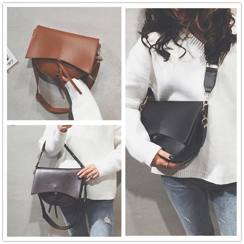 Сумка-седло Luyo женская с широким ремешком винтажный саквояж на плечо из экокожи