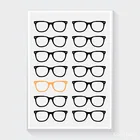 Хипстерские очки, настенный художественный холст, принт и постер, минималистичные очки, холст, картина для оптического магазина, Настенный декор