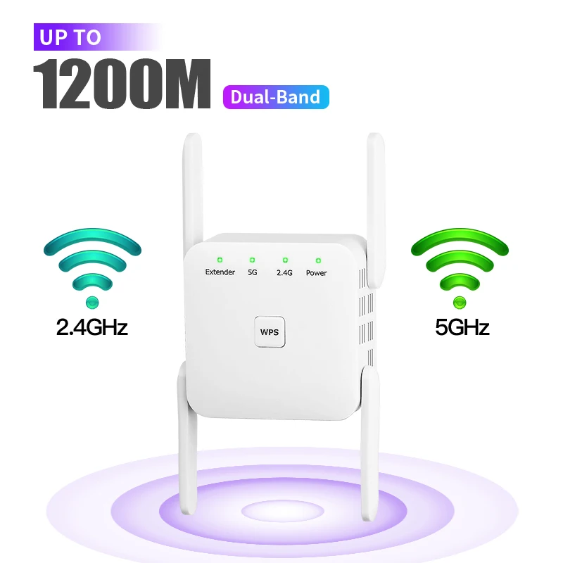 

5G Wifi Repeater 2.4G/5Ghz WiFi Extender 1200Mbps WiFi Router Amplifier Wi-Fi Booster 802.11N Wi-Fi Long Range Signal Repiter