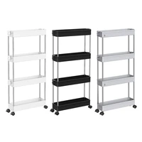 adjustable 4 layer storage trolley shelf bathroom kitchen organizer cart rack with wheels household office rolling decor