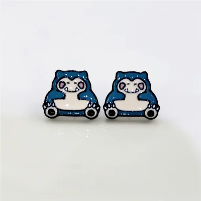 Золотое шампанское IVYYE Bulbasaur Jigglypuff модная аниме Сережка с героями мультфильмов милые серьги-гвоздики с животными для женщин девочек детские украшения Рождественский подарок - Окраска металла: Золотое шампанское