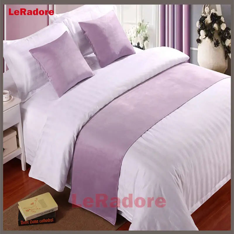 Роскошный бархатный однотонный шарф для кровати набор отелей защитный чехол