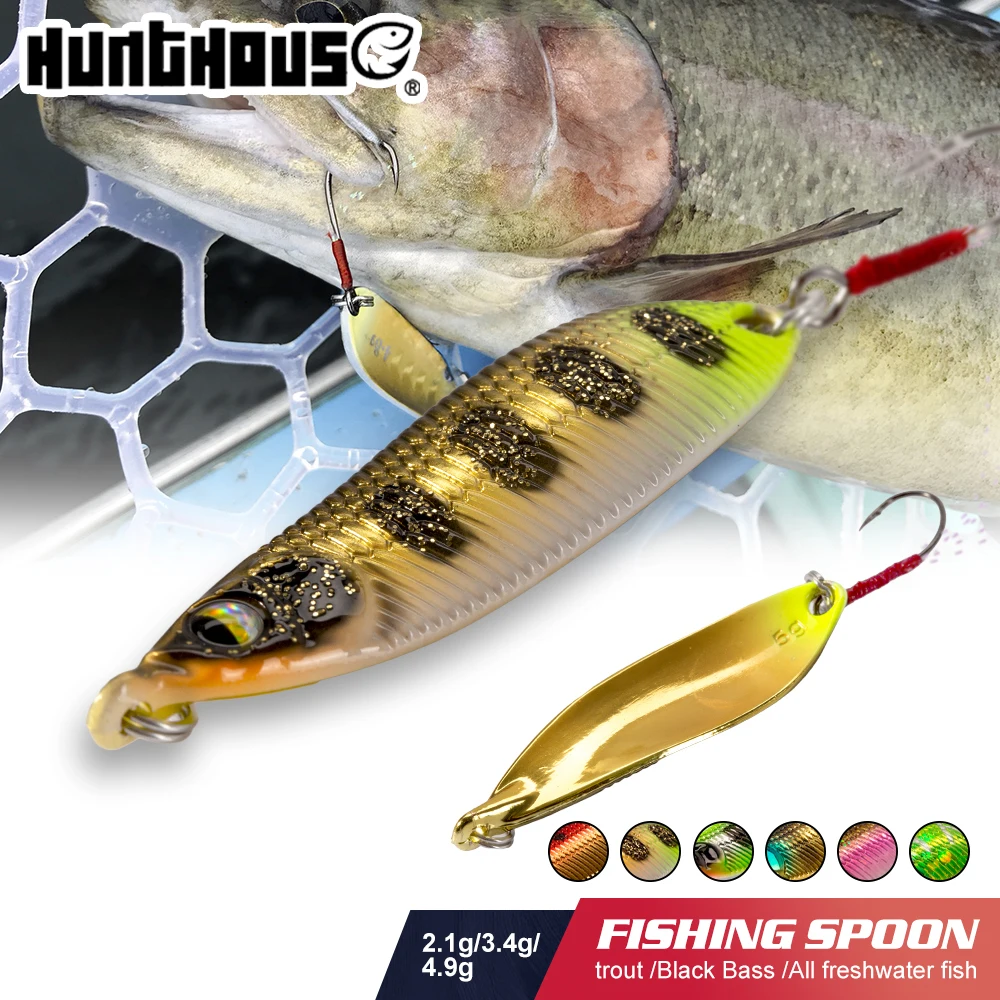 

Hunthouse fishing spinners metal jig spoon lure sinking saltwater 2.1g/3.4g/4.9g pesca jigging bass swimbait rolling bass pike