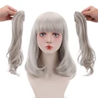 Парик Free Beauty для женщин, длинные волнистые синтетические золотистые светлые волосы с конским хвостом, челка для ежедневного косплея Лолиты, костюма для вечевечерние