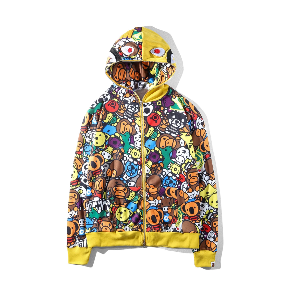 

Толстовка Bape с анимационным принтом Акула, Высококачественная толстовка с капюшоном для мужчин и женщин, уличная одежда для пар, хлопковая ...