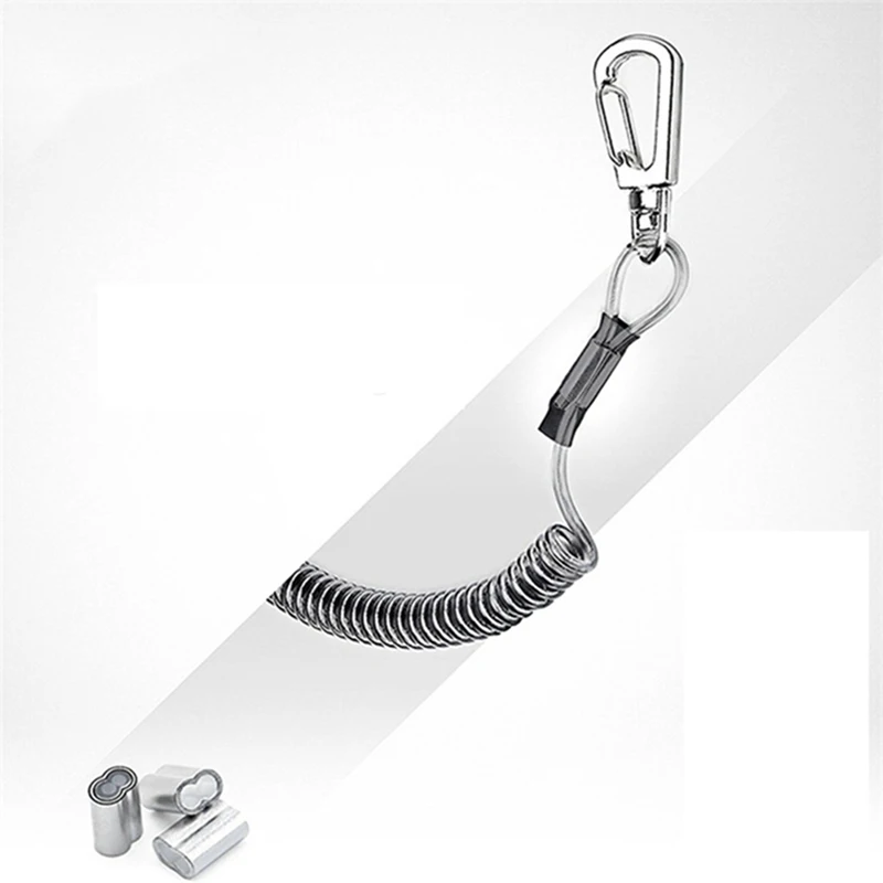 Модное эластичное Натяжное кольцо трос для ключей рыбалки карабин запираемый