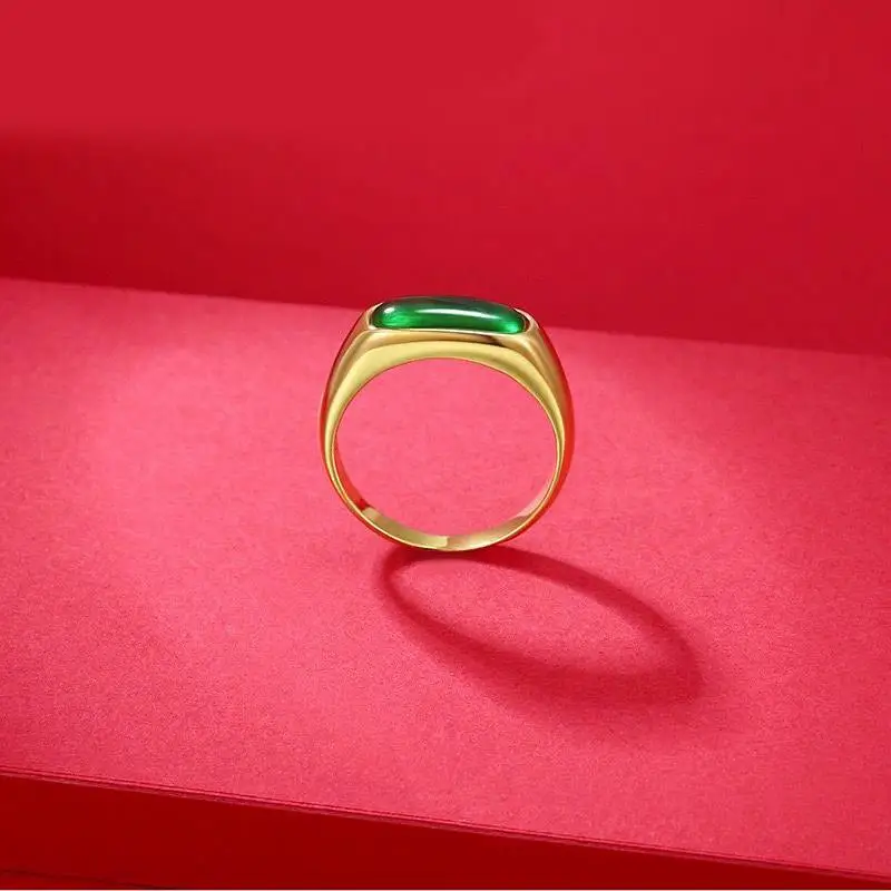 MxGxFam зеленый камень искусственный нефрит кольца ювелирные изделия для женщин