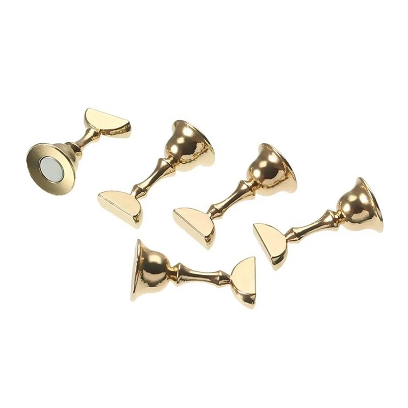 

3D Golden Magnetic Nail Art Tip Stand Holder Training Display Stand Acrylic Crystal Base Alloy False Salon DIY Nail Tool