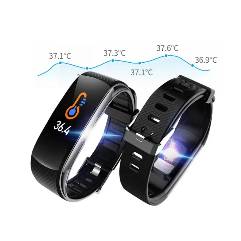 

Bluetooth Body Temperature Monitoring Waterproof Watch Exercise Heart Rate Smart Bracelet Fitness Wristband