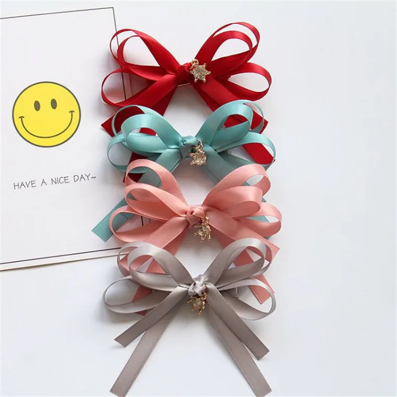 mixed colors 40 шт./лот Мода ручной детская лента бант заколка-пряжка для миловидный зажим для волос Одноцветный с бантом для девушек из бутика, аксессуары для волос - Цвет: mixed colors