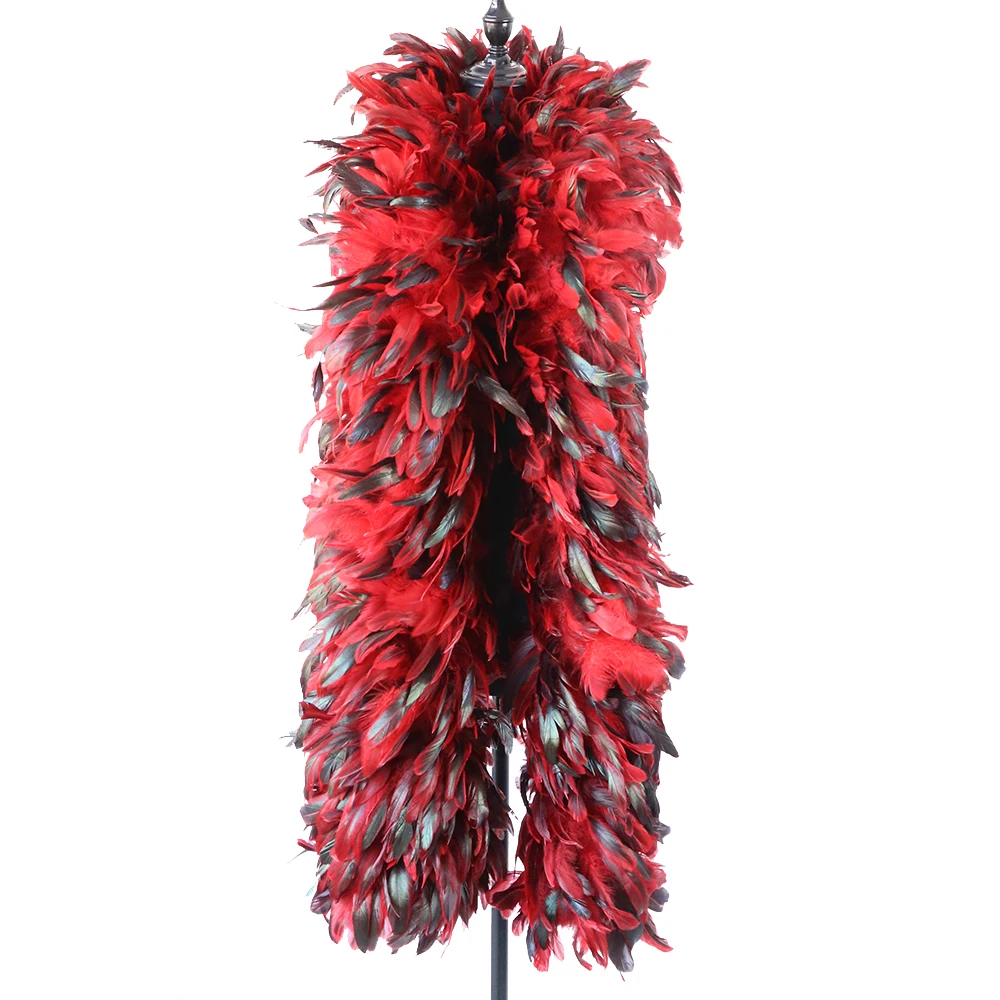 

200 g 2 Meter Natural Chicken Feathers Boa Dyed Rooster Plumes Shawl For Diy Carnival Party Dress Clothes Decoration Crafts