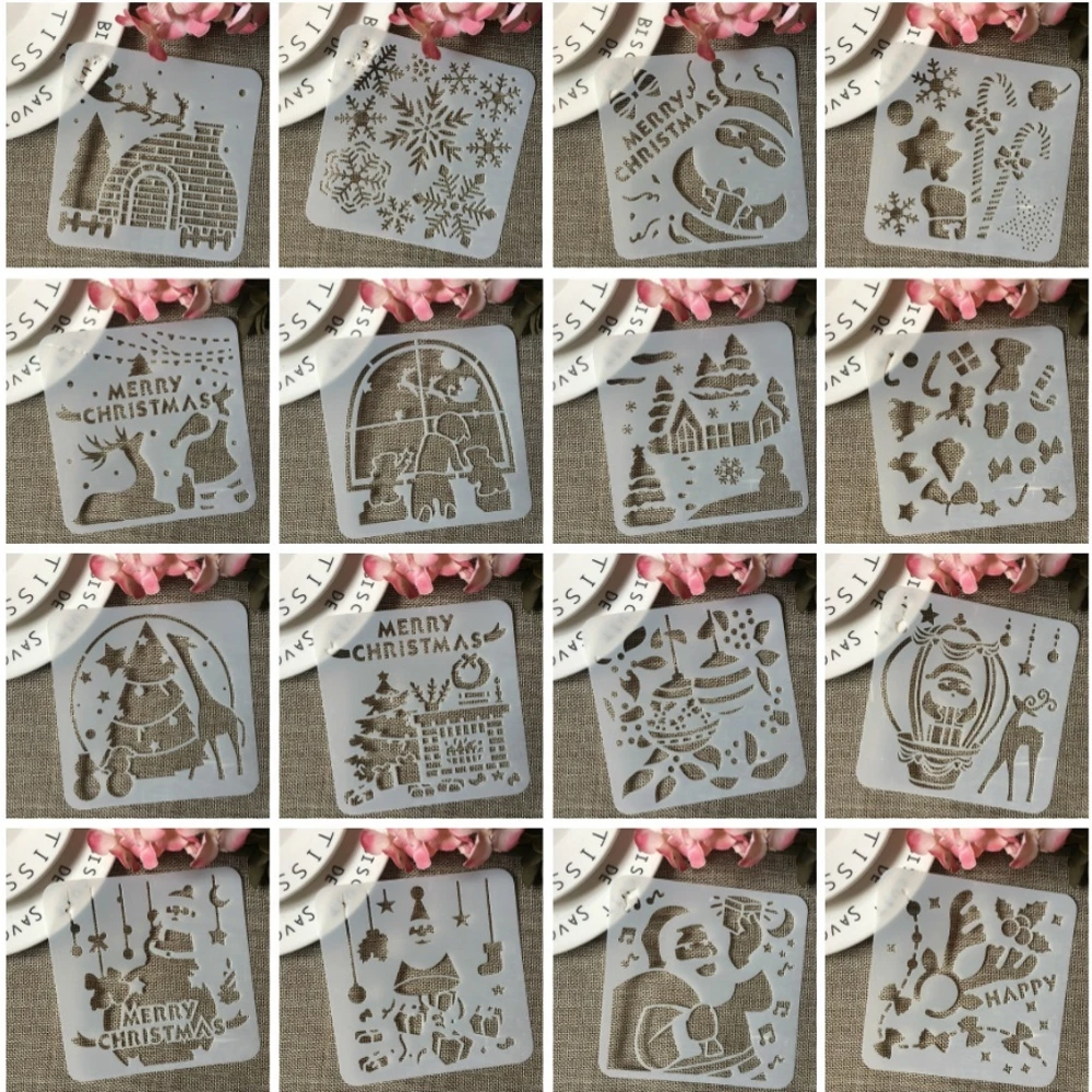 16 шт./компл. 13 см веселая фотография DIY слои трафареты картина фотообои
