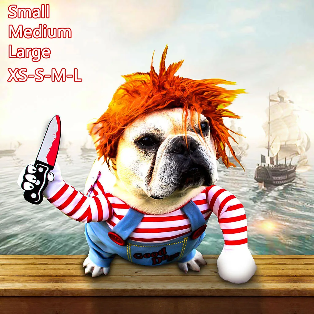 XS L забавная Одежда для собак рубашка косплей теплое пальто толстовка жилет