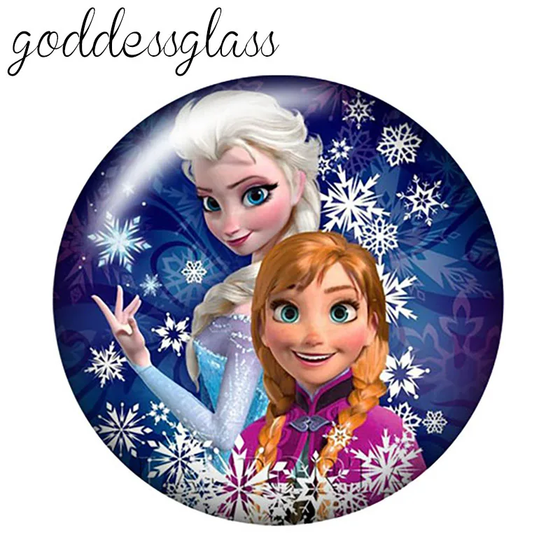 Disney зимняя одежда в стиле принцесс Эльзы и Анны 10 шт. круглый фото стекло кабошон