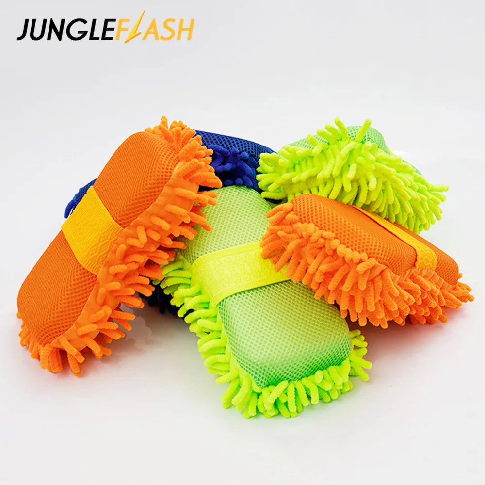 JUNGLEFLASH перчатки для мойки автомобиля Чистящая губка автомобильные аксессуары из