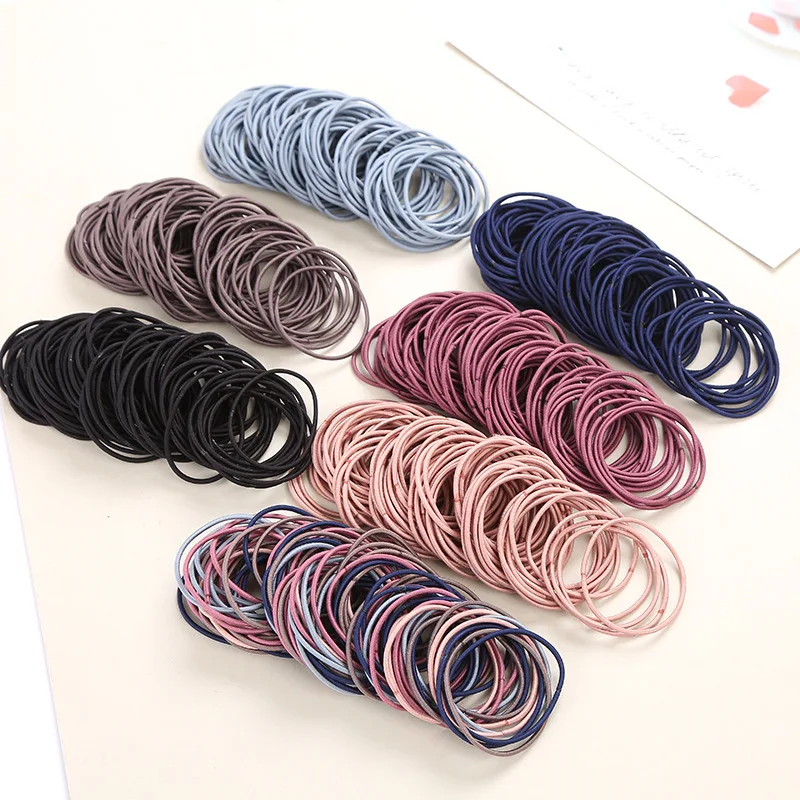 

50pcs/bag 4.5CM Hair Accessories Women Hair Ties Scrunchies Elastic Hair Bands Girls Headband Ponytail Holde Rubber Bands Gum