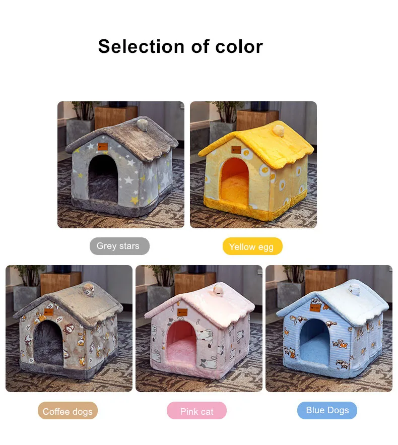 

Foldable Dog House Kennel Dog Bed Mat For Small Medium Dogs Winter Warm Teddy Chihuahua Cat Nest Pet Basket Puppy Cave Bed Sofa