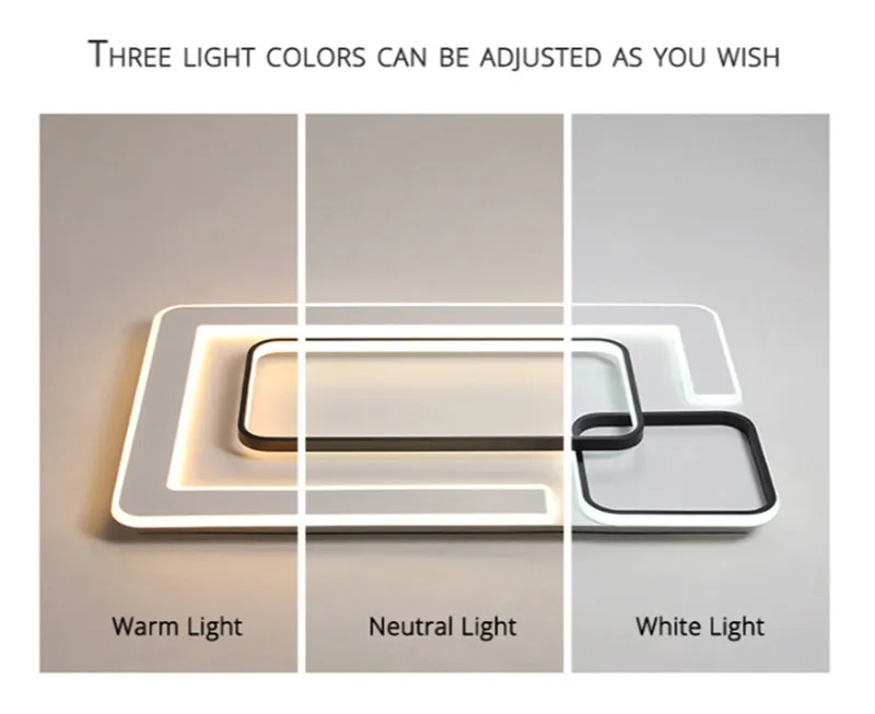 

LED Ceiling Lights Chandelier Living Room Bedroom Luster De Plafond Moderne Fixture Plafonnier White Black Household LED Ceiling