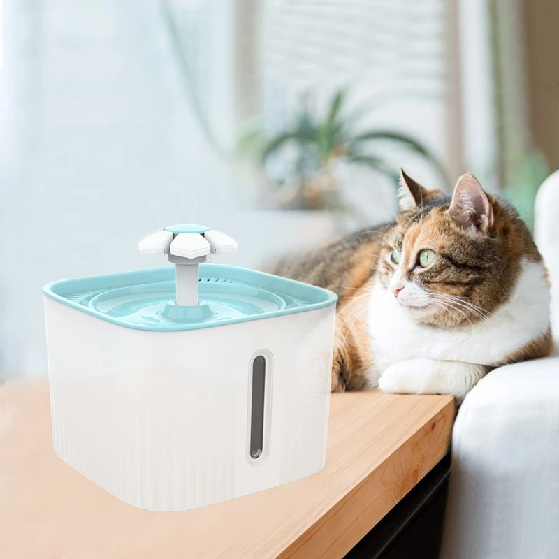 

Pet Fountain Cat Water Dispenser Dog Water Fountain ,Super Quiet Flower Automatic Electric Water Bowl with LED Light