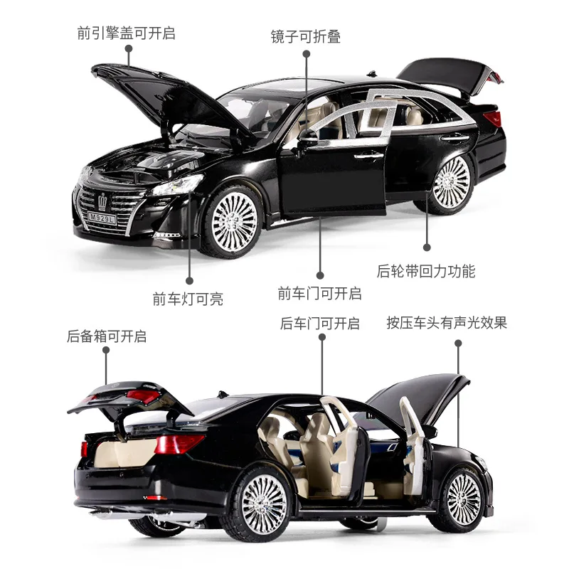

TAKARA TOMY 1:24 Model Car Boy Sound Light Toy Car Children's Toy Gift Collection with Acousto-optic Return Force Toyota Crown