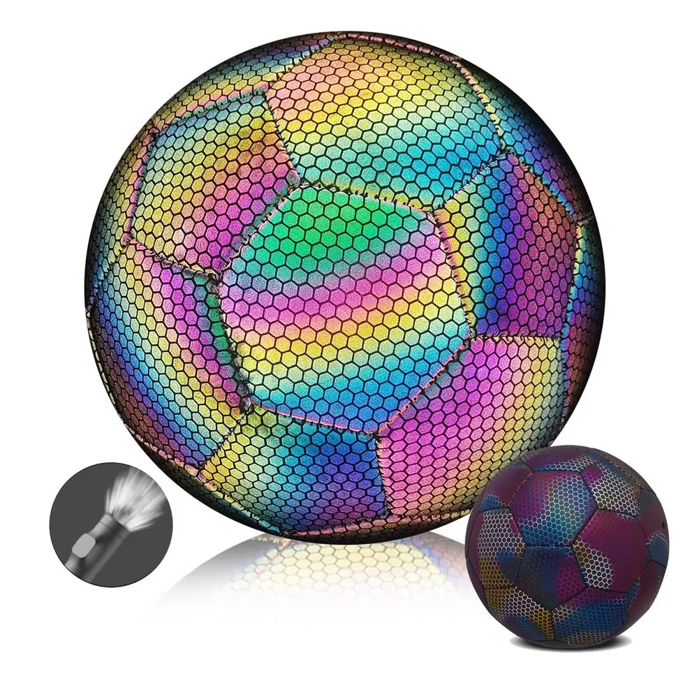 

Luminous Football PU Machine Stitched Luminous Football School Training Reflective Football Innovative Useful For Night Game