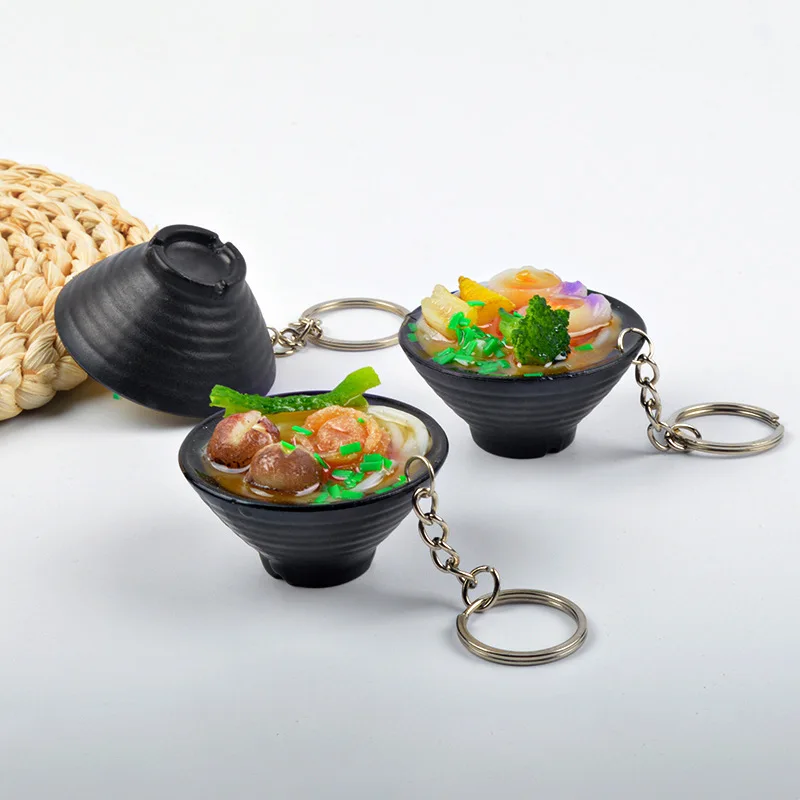 2020 Имитация пищевых брелоков НОВАЯ лапша брелок китайский синий и белый фарфор