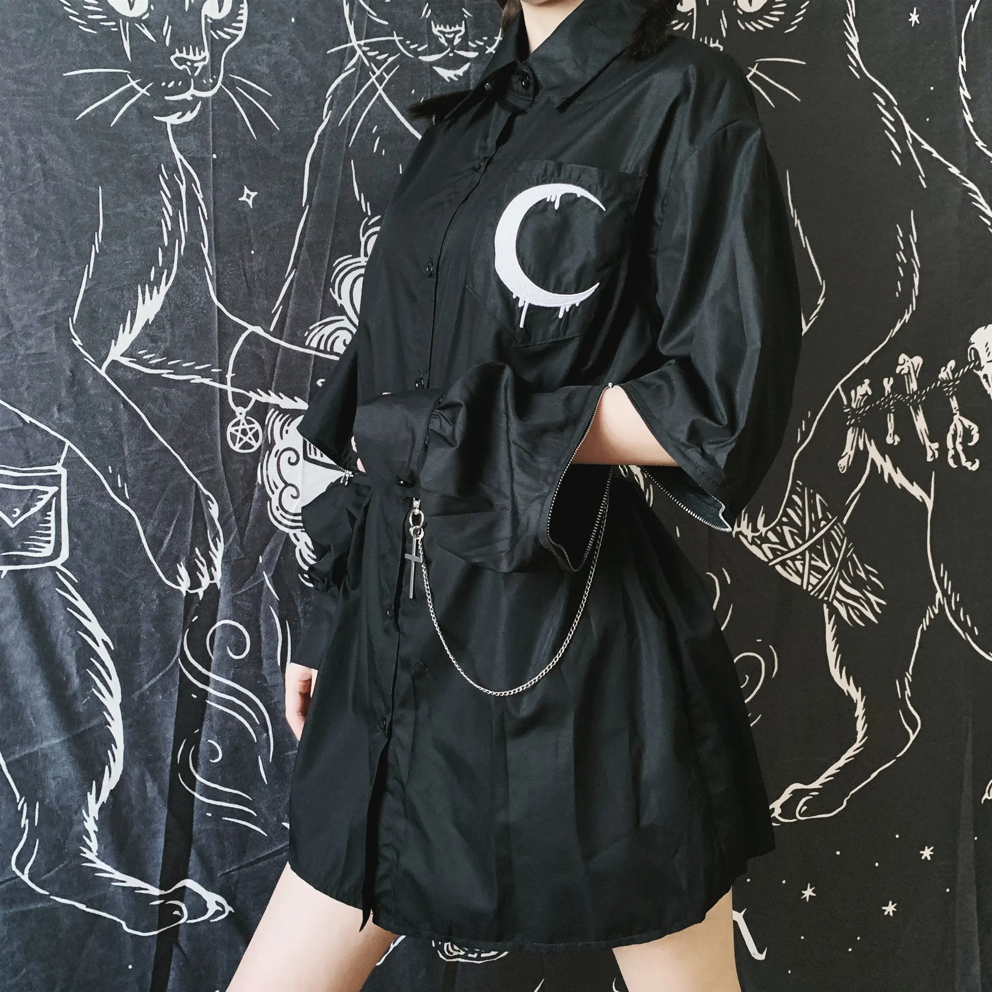 Ruibbit панк Осенняя ретрорубашка в консервативном стиле женские топы с вышивкой