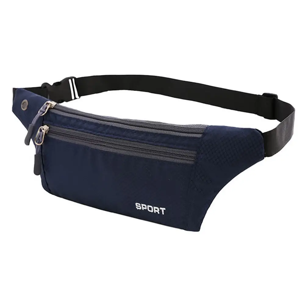 Navy Blue Женская спортивная сумка для бега поясная сумка для телефона кошелек на молнии - Цвет: Navy Blue