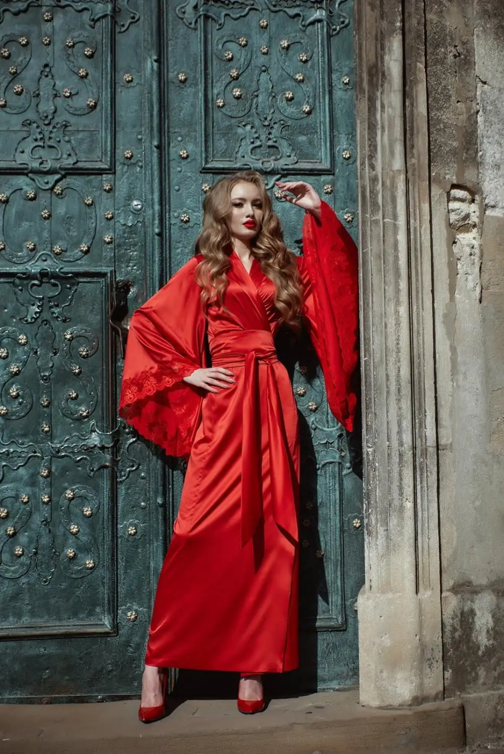 2020 длинное женское белье красные женские халаты для невесты кимоно халат