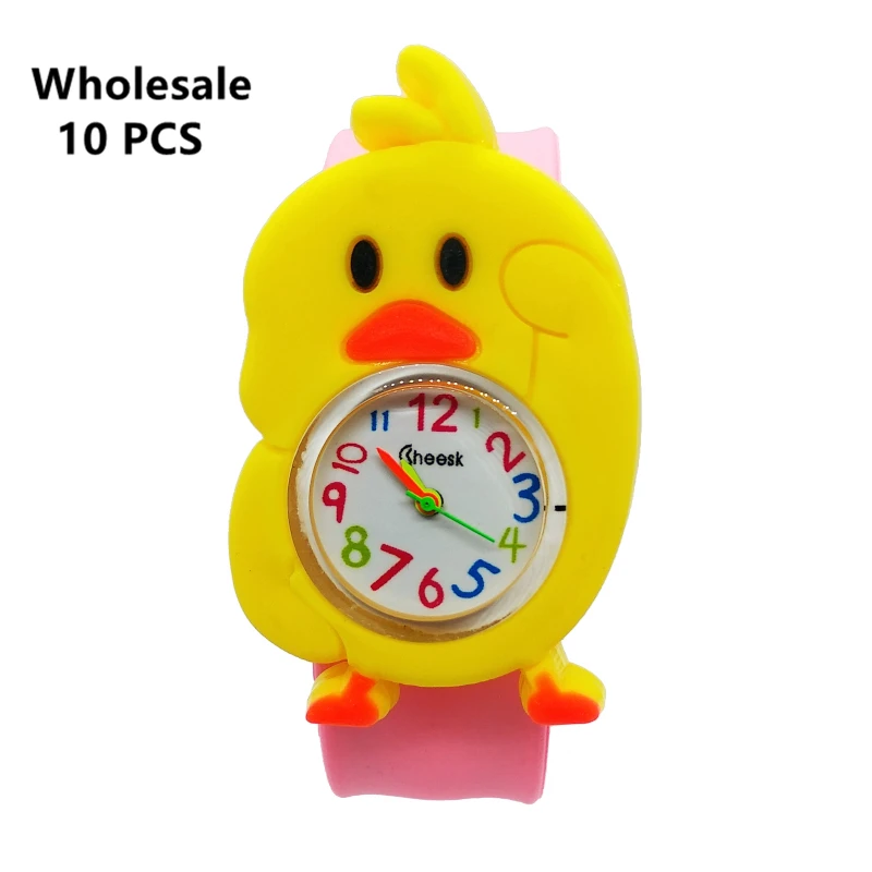 10pcs Wholesale Kids Watches Cartoon Chick Rubber Chicken Watch Electronic Clock Digital Watch for Girls Boys Montre Enfant
