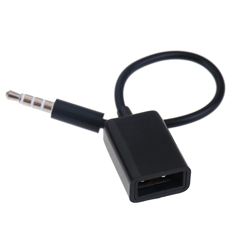 

1Pcs Practical 3.5mm Male AUX Audio Plug Jack To USB 2.0 Female Converter Cable Cord Car MP3