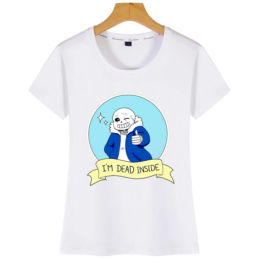Топы футболка женская Undertale Sans Im Dead Inside летняя Harajuku короткая | Женская одежда