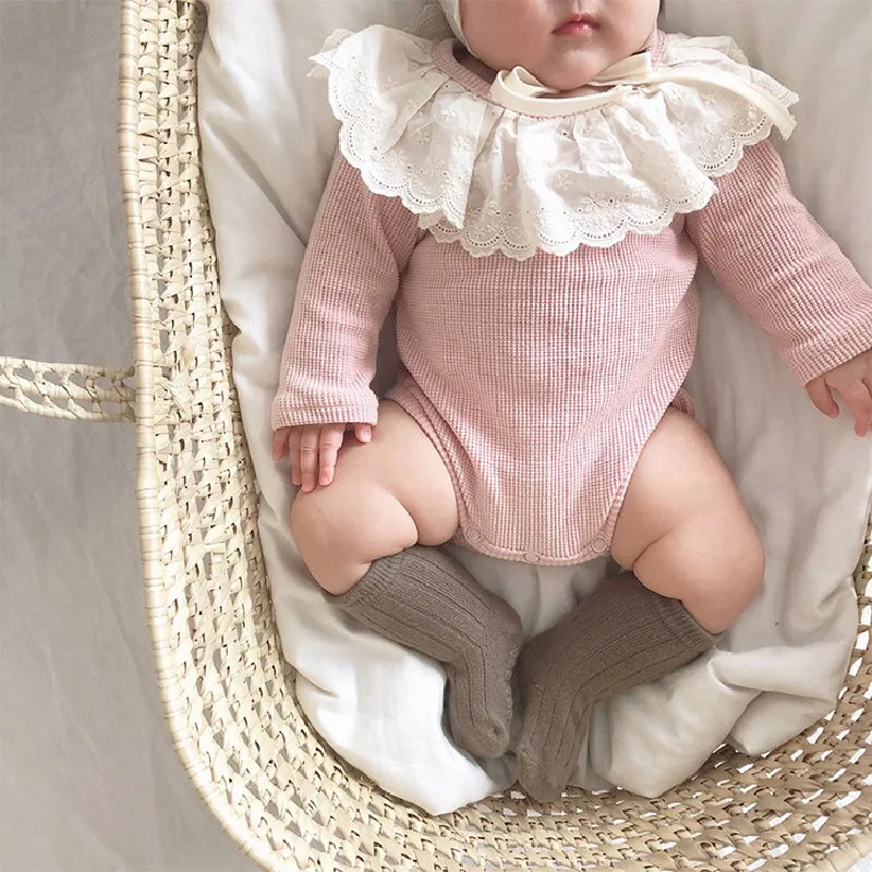 Детский комбинезон для новорожденных Свитера Осенний вязаный детский с оборками