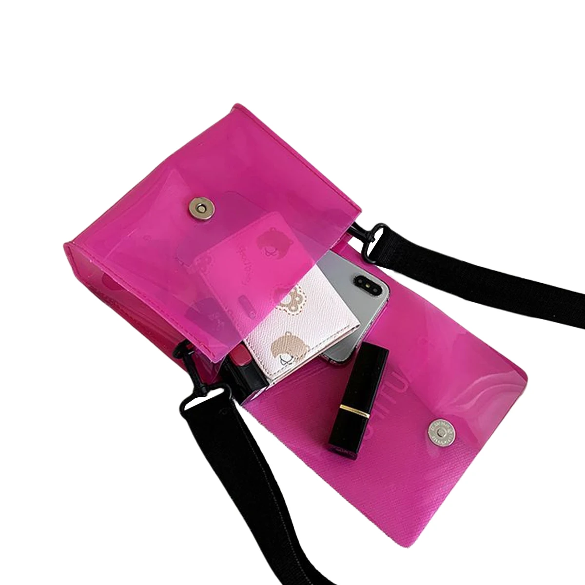 

Female Shoulder Bag Letter Print PVC Crossbody Bag Single-Shoulder Bag for Women