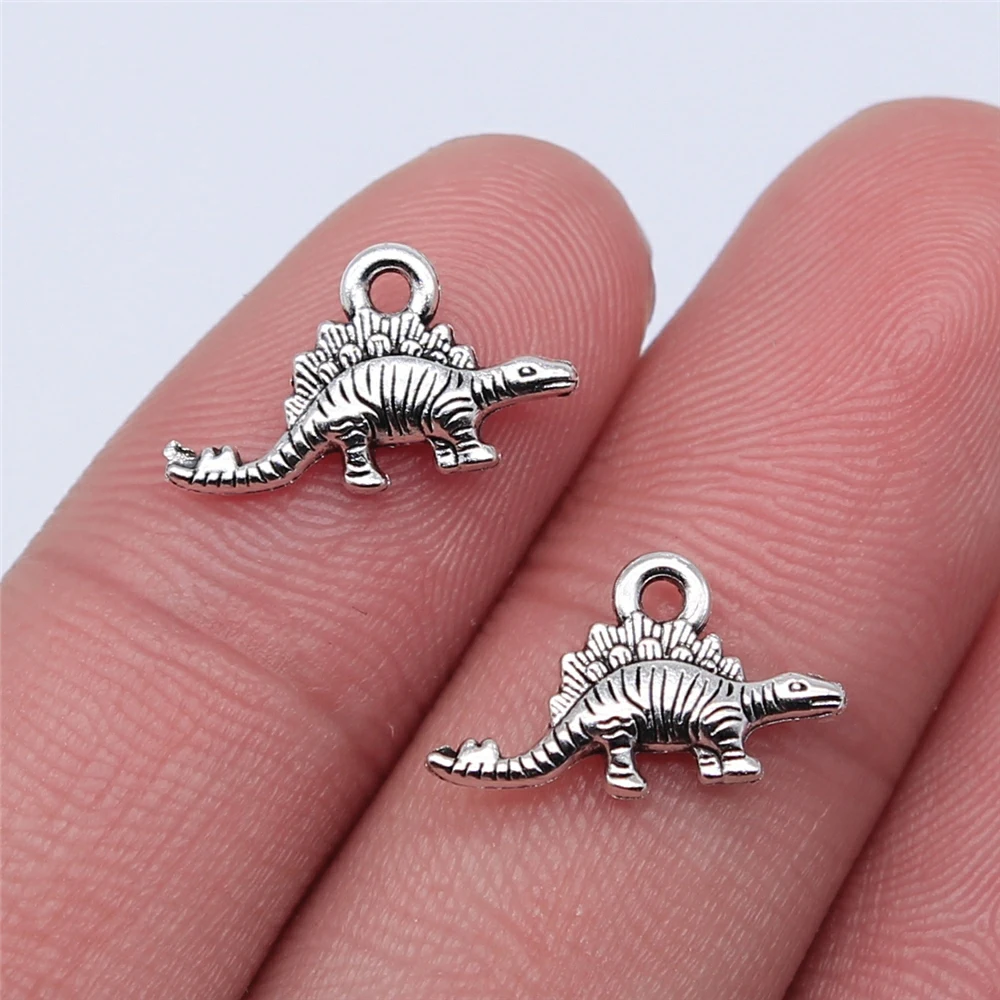 

WYSIWYG 20pcs 16x9mm Antique Silver Color Dinosaur Charms Pendant For Jewelry Making DIY Jewelry Findings