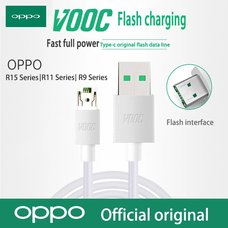 OPPO R11 зарядное устройство флэш-зарядка VOOC Micro usb/type-c кабель 5 в 4A Быстрая зарядка для R11s R9s R7s R15 A5s A3s R17 k3 k5 - Тип штекера: 1.5 micro usb Cable