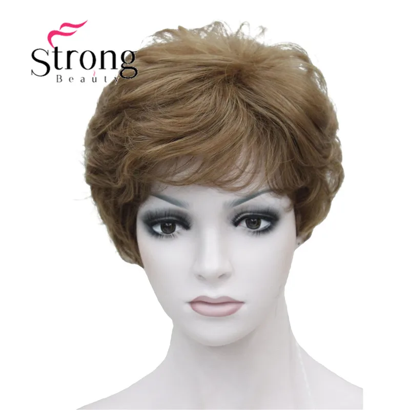 StrongBeauty женские парики пушистые натуральные вьющиеся короткие синтетические