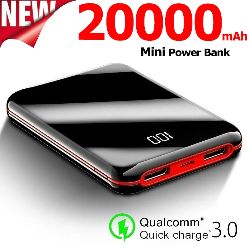 Мини портативное зарядное устройство 20000 мАч порт 2 USB порта Внешний аккумулятор