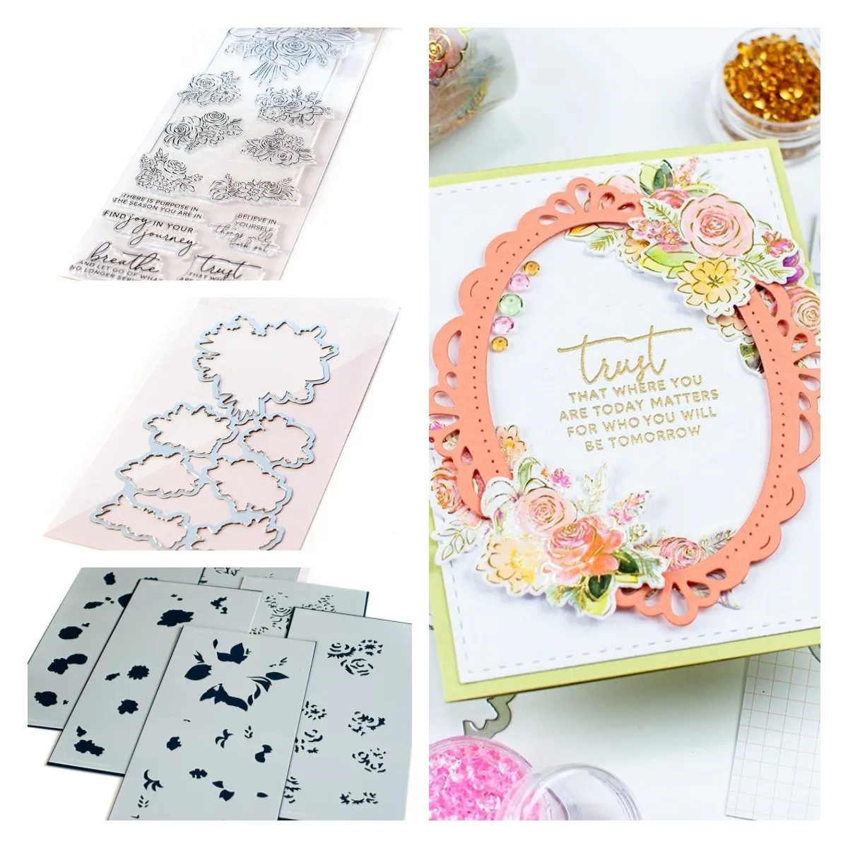 

Joyful bouquet New Cutting Dies Stamps Stencil Scrapbook Diary Decoration Stencil Embossing Template DIY Greeting Card Handmade