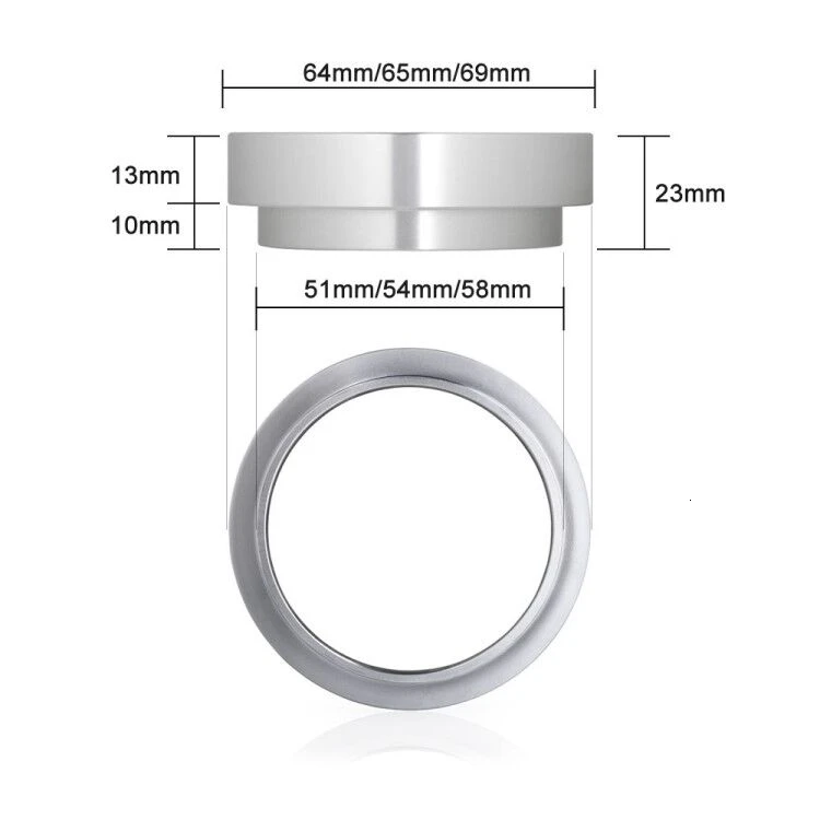 

51mm 54mm 58mm Breville Delonghi Krups Aluminum Dosing Ring With Magnet For Brewing Bowls Coffee Tampering Espresso Barista Tool
