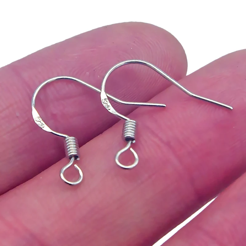 

100pcs/lot Carven 925 Silver Copper Ear Wires Wholesale Earrings Hook DIY Handmade Jewelry Earrings Making Supplies Accessories