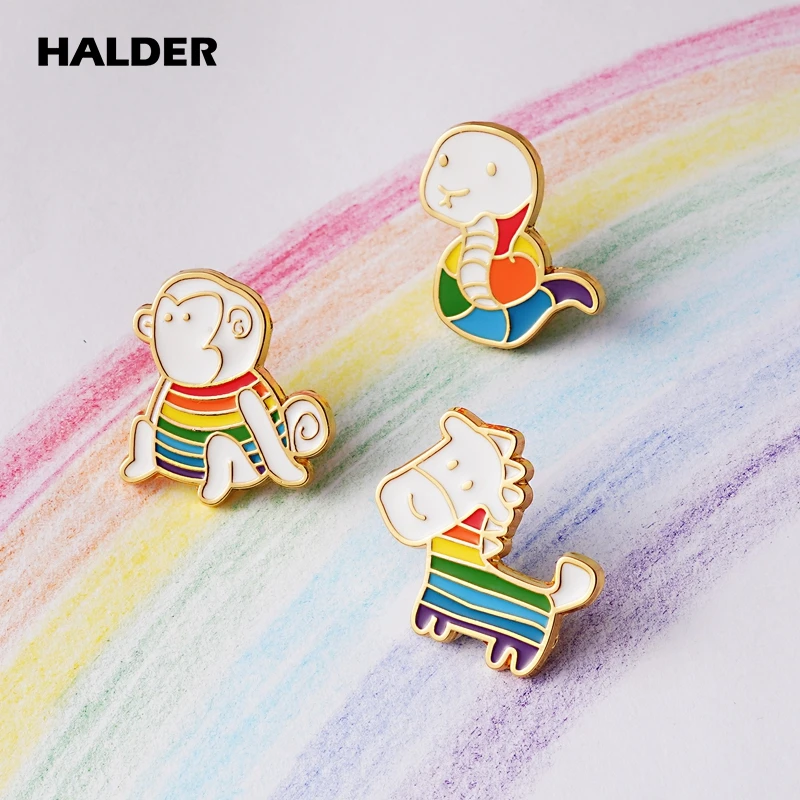 Брошь с эмалью в виде животных и зоопарка для гомосексуалистов | Украшения