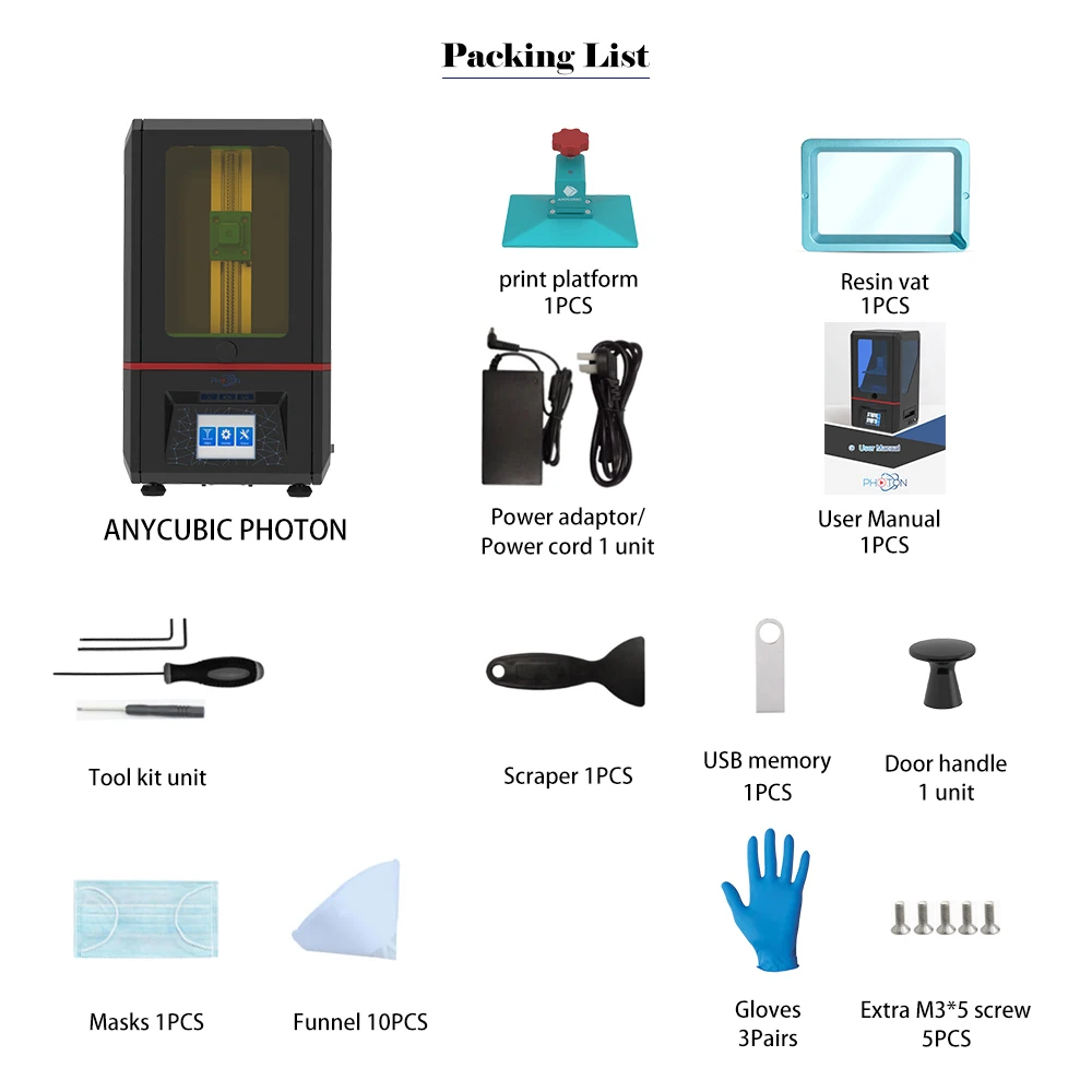 ANYCUBIC Photon 3d Printer Kit With Resin FEP Films Full Color TFT Touch Screen Desktop impresora stampante | Компьютеры и офис
