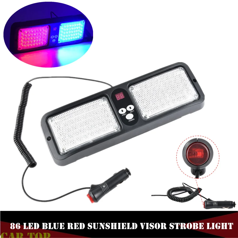 

86 светодиодный лобовое стекло аварийный светильник Harzard солнцезащитный козырек мерцающий светильник полиции мигалкой мигающий Аварийные ...