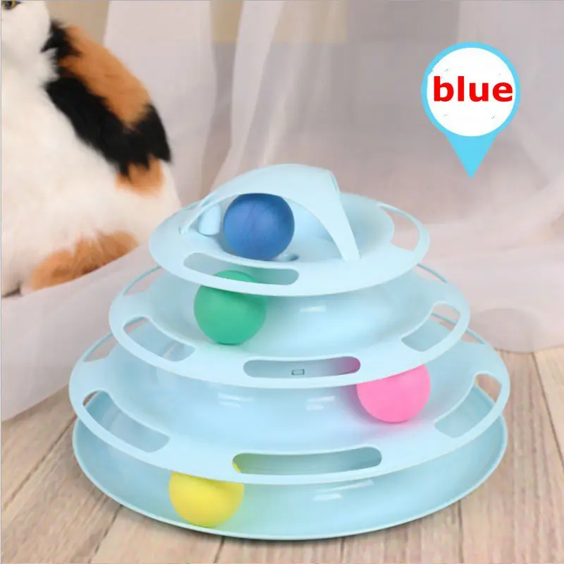 

Cat toy automatic turntable 4 layers kitten kitten tease kitten set toy ball