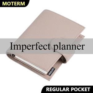 Limited Imperfect Moterm Regular Pocket Rings Planner Genuine Cowhide Leather A7 Notebook Agenda Org