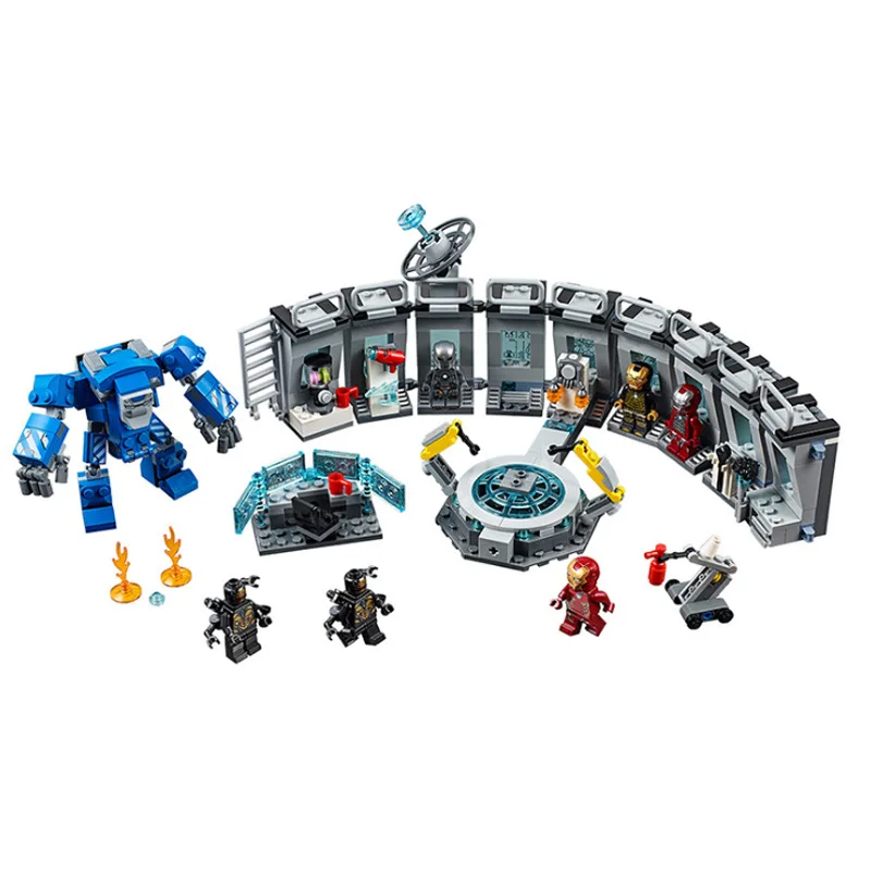 Legoed Супер герои Marvel 4 Железный человек зал доспехов Строительные блоки Набор